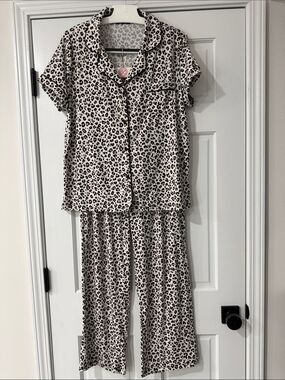 TART INTIMATES Leopard Print Pajama Set Size L women Pants Top